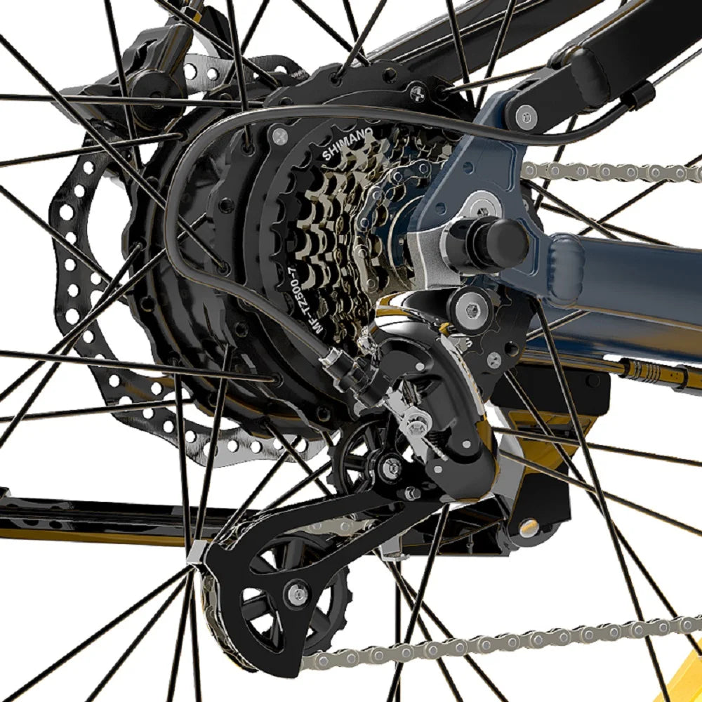 LANKELEISI RV700 Elektrisches Smart-Mountainbike mit Zentralmotor (EU-Lagerware, kostenloser und schneller Versand, Akku, digitale Smart-Funktionen)