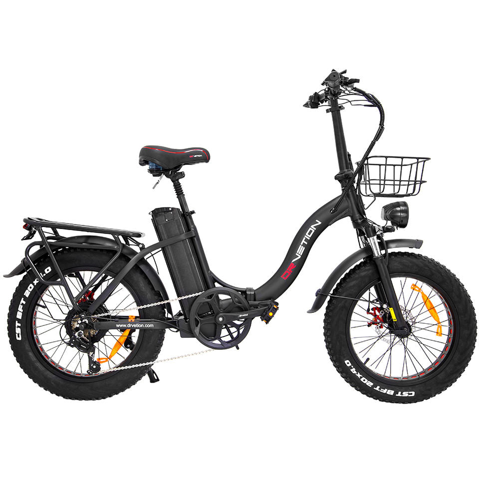 Drvetion CT20 Electric Folding Bike 48V 750W 10AH/15AH/20AH Battery Options 20*4.0inch Tyre MaxSpeed 25-55km/h Range 40-110km