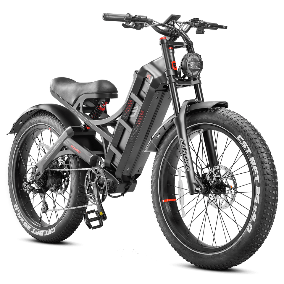 Eahora Romeo Pro Full Suspension Electric Bike Single Motor 1200W/2500W 48V 60Ah/52V 60ah 7-Speed 32Km/H Speed 70-120Km Range