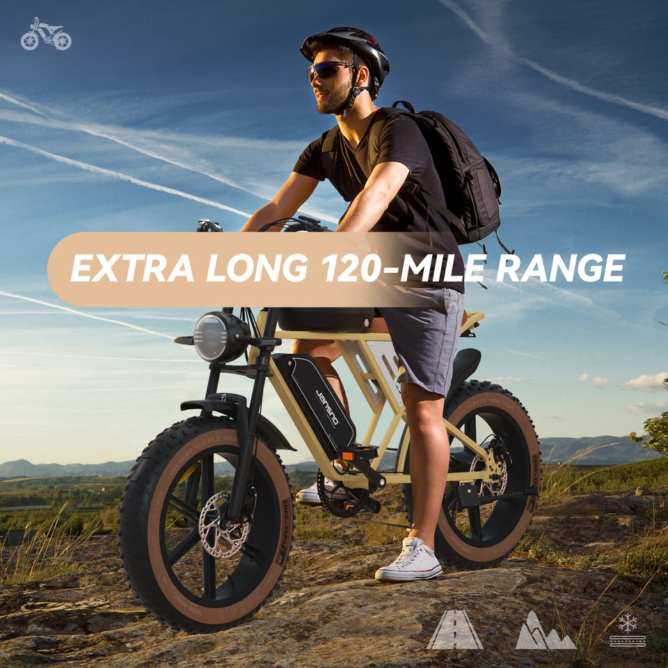 Moutain E-Bike JANSNO X70 electric bike 20" for adults, double battery 48V 34Ah 750W motor off-road snow e-bike