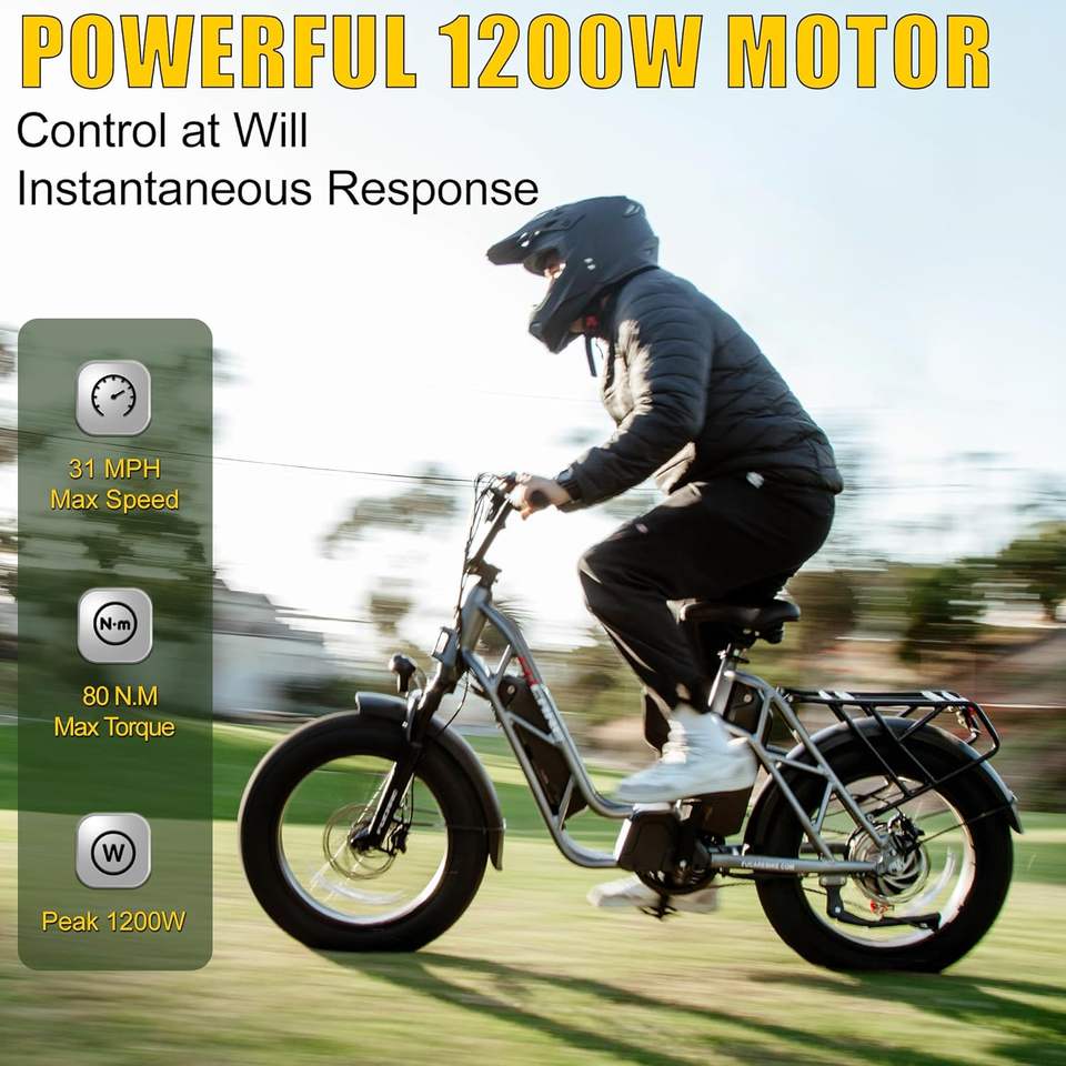 Fucare Factory Stock Gemini 20 Inch Fat Tire Long Range Electric Dirt Motorbike 48V Electric Motorcycle for Outdoor Cycling