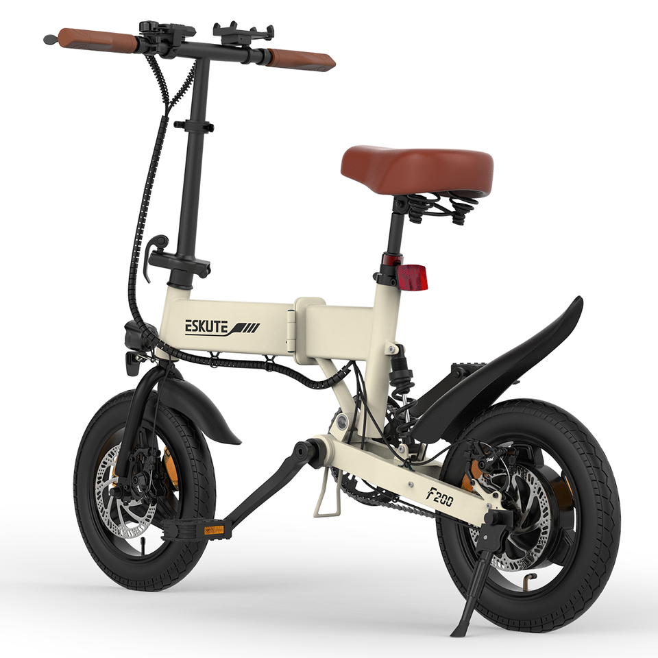 ESKUTE F200 36V 250W Folding Electric Bike 9AH Tyre 14*2.1inch MaxSpeed 25-35km/h Range 26KM 120 Loading Capacity Front