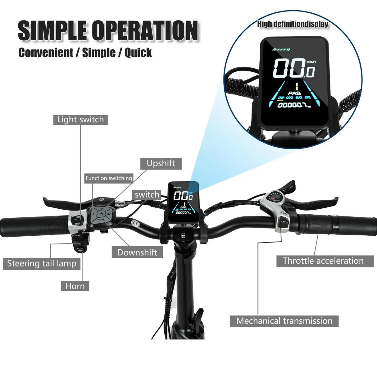 CMACEWHEEL Y20 Plus 48v Folding Electric City Bike with 20Ah Battery Smart Digital Type App Support Step through Fat Tire Ebike