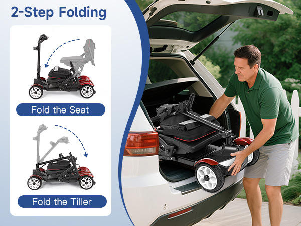 INSDRGN 211A 270W Motor Electric Scooter Customized 4 Wheels Folding Mobility Scooter for Elderly Disabled Handicapped Scooter