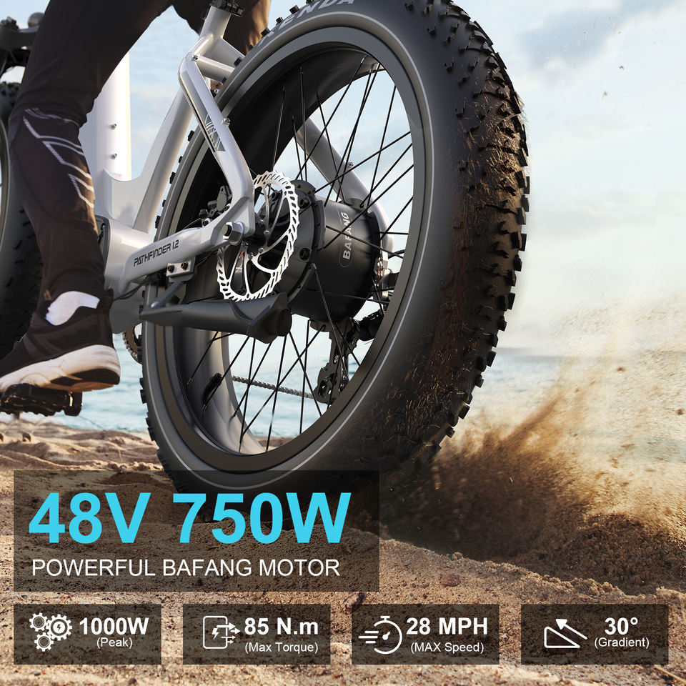 EU Warehouse Stock 750W BAFANG Brushless Motor Low Step Women Electric Snow Beach Mountain Bike 15AH 48V Integrated Adults Ebike
