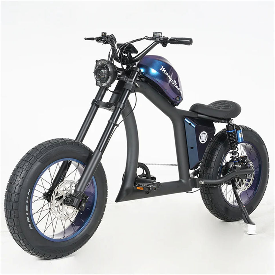 Mangosteen Chopper Electric Bike FT02 750W Motor 48V22.5AH Range Up to 120km