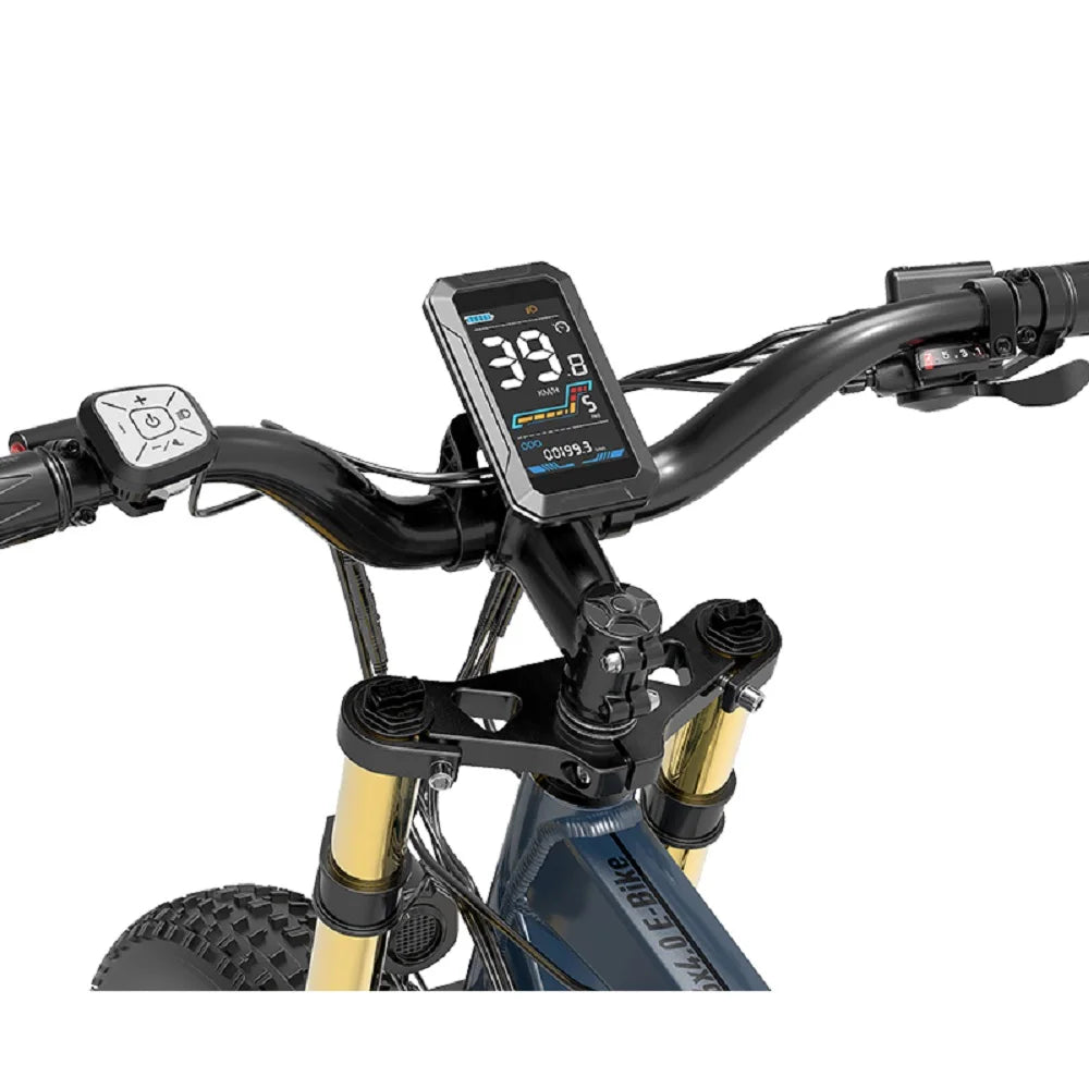 LANKELEISI RV700 Elektrisches Smart-Mountainbike mit Zentralmotor (EU-Lagerware, kostenloser und schneller Versand, Akku, digitale Smart-Funktionen)
