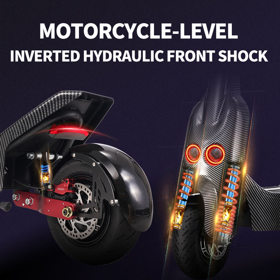 SONGZO BT1 E-SCOOTER High Speed 80KM/H Long Range 80KM 11INCH Dual 350W Motor for Peak 5600W Battery 60V30AH16850WH