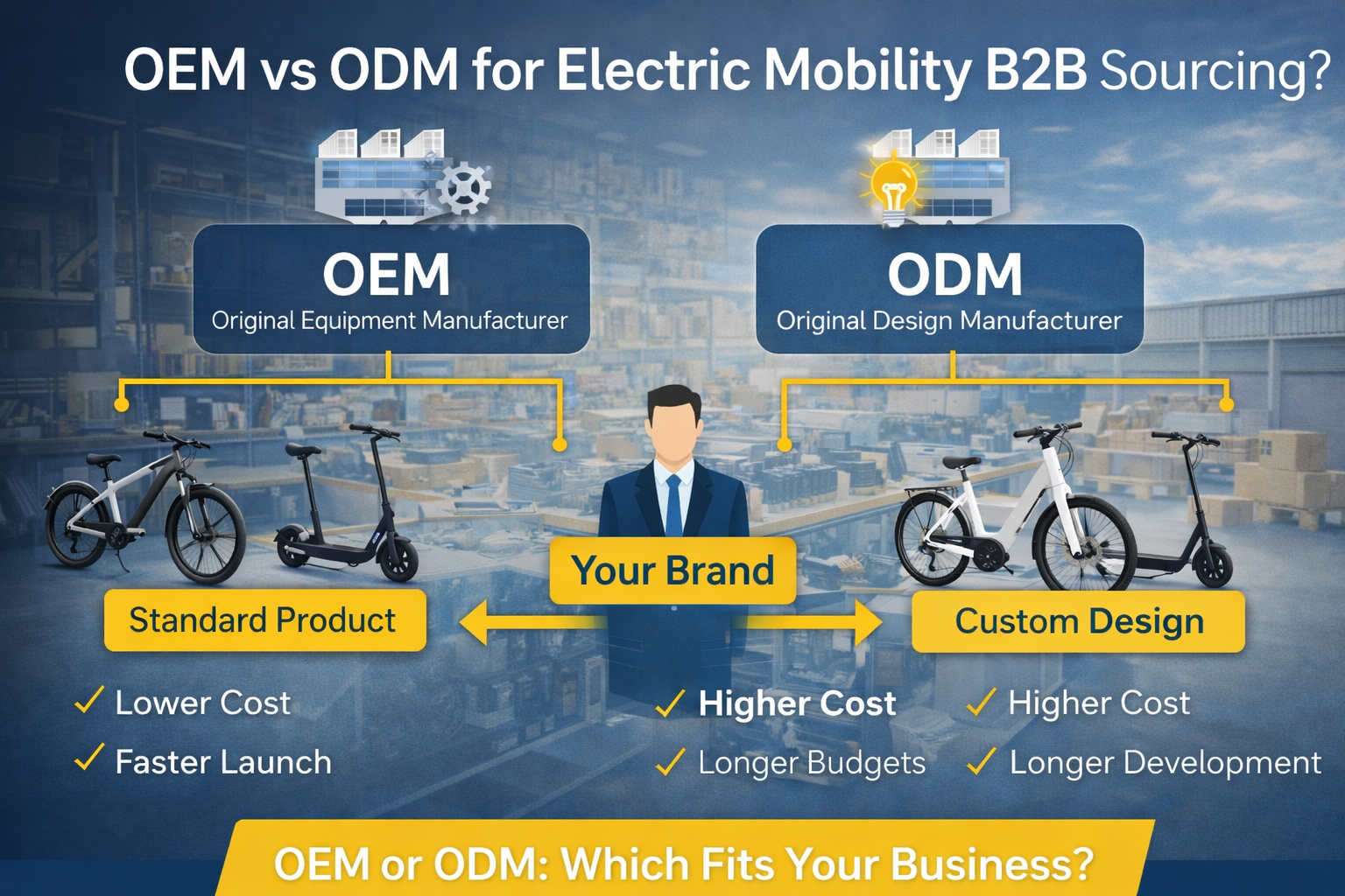 Electric Mobility B2B Sourcing: How to Choose Between OEM and ODM Models? A Decision-Making Guide