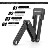 Folding Bike Lock 77cm - High Security Made of Alloy Steel, with Mounting Bracket