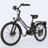Varun C26 Electric Commuter Bike 250W Rear Hub Motor Integrated Lithium Battery 50KM Range Black-for City Commute