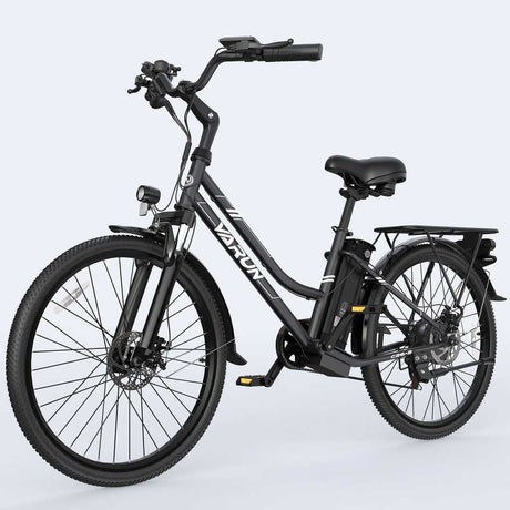 Varun C26 Electric Commuter Bike 250W Rear Hub Motor Integrated Lithium Battery 50KM Range Black-for City Commute