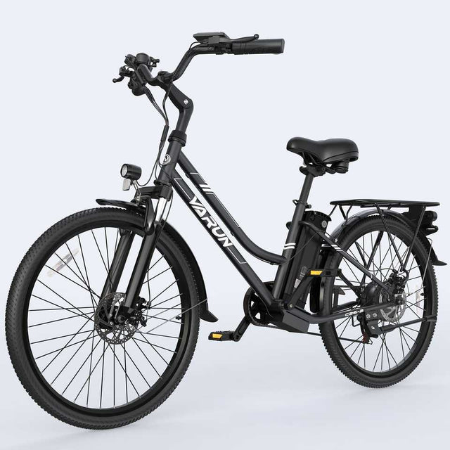 Varun C26 Electric Commuter Bike 250W Rear Hub Motor Integrated Lithium Battery 50KM Range Black-for City Commute