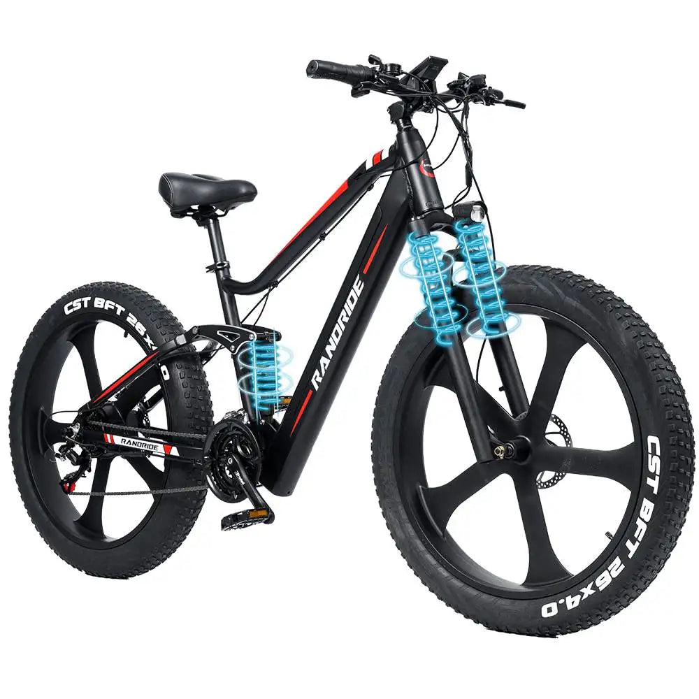 RANDRIDE YX90M Electric Mountain Bike 26 Inches Full Suspension Frame