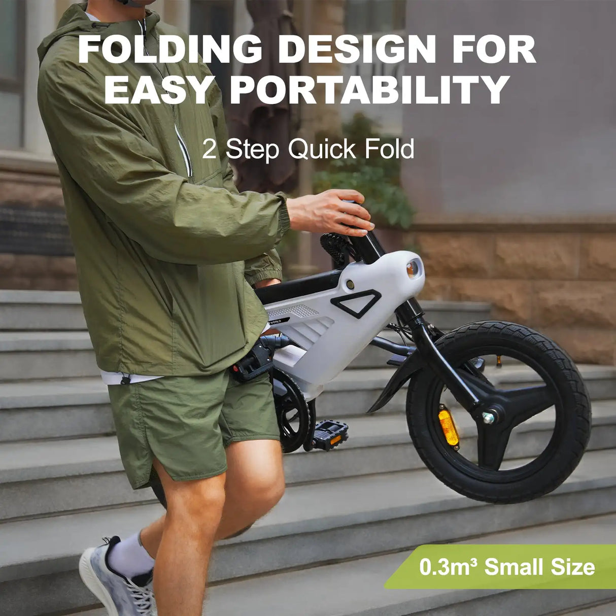 AVDL BIKE A02 foldable e-bike, maximum speed 20 MPH,500 watt peak motor and portable, 14-inch (about 35.6 cm) adult e-bike,36V a