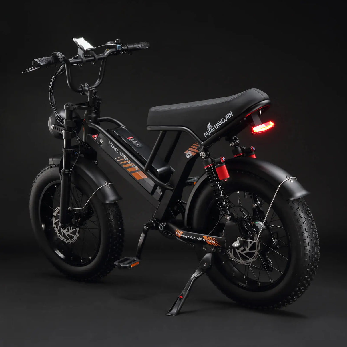 PURE UNICORN U5 Electric Dirt Bike 1000W Sportbike with Lithium Battery Fat Tire Moped Electric Motorcycles
