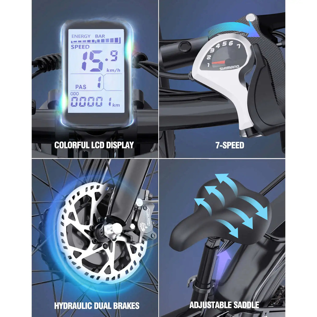 Ridstar® E Bike E26Pro Fat Tire Mountain Electric Bike