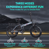DrVetion At20 Black-Gray Electric Fat Bike 48V 750W up to 45km/h with 10AH/15AH/20AH Motor Options