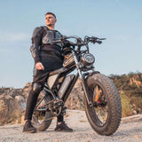 RIDSTAR Q20 20" Fat Tires Electric Mountain Bike 500W Motor 48V 15Ah Battery Max Speed 48km/h