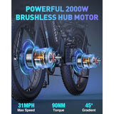 Ridstar® E Bike E26Pro Fat Tire Mountain Electric Bike