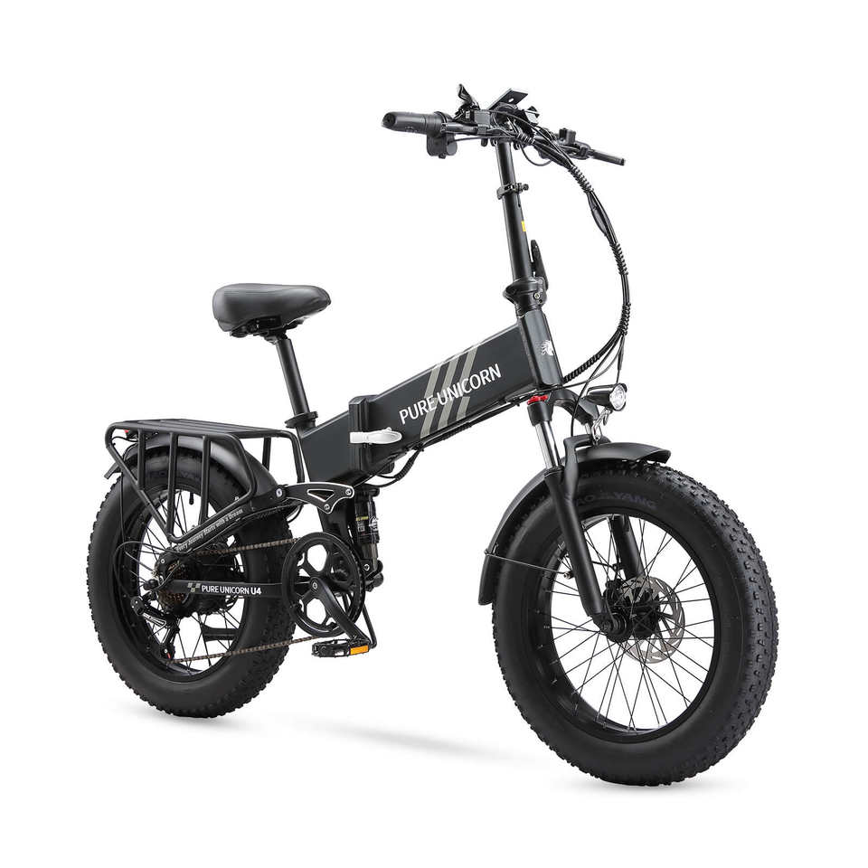 PURE UNICORN U4 1000W Fat Tire Electric Mountain Bike 48V Lithium Battery 750W Motor 60 km Range Aluminum Frame Rear Hub Motor