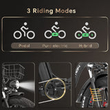 DrVetion CT20 Electric Folding Bike 10AH/15AH/20AH 48V 750W up to 45km/h Speed