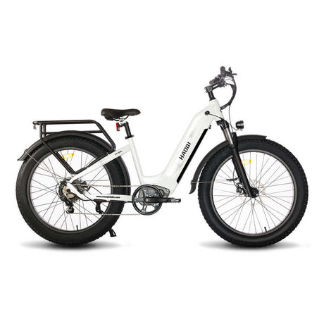 HAOQl All-Terrain White Eagle Electric City Bike Versatile E-Bike