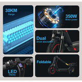 Mankeel MK085 Dual Seat Electric Scooter Cheap 2-Wheel Alloy Frame LCD Display Foldable Sensor Technology 35km 25km/h 120kg