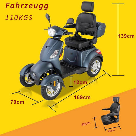 ZVGREEN 25km/h 4-Wheel Electric Scooter Seniorenmobil Mobilitätsroller Elektromobil