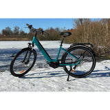 HAOQI Falke Step Thru Electric City Bike 250W 48V 15Ah Integrated Battery 50km Range with Central and Rear Hub Motors