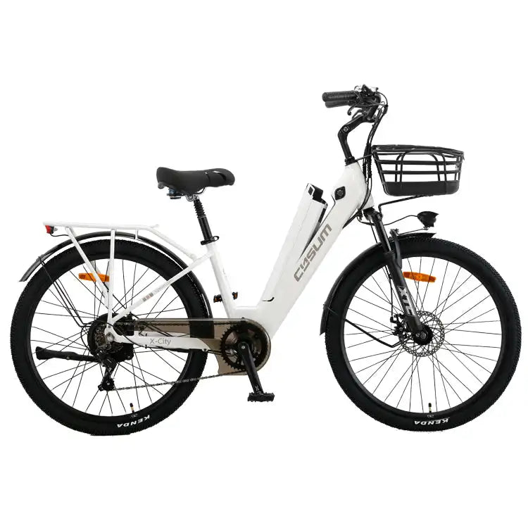 CYSUM X-City Women's Electric City Bike 26-Inch Aluminum with 250W 10Ah Motor Speed 25km/h EN Certified