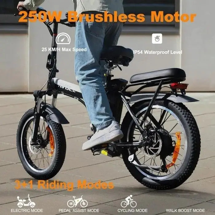 A20 Faltbares Elektrofahrrad 250W Motor 36V 11.4Ah Akku 50-100km 7 Geschwindigkeiten