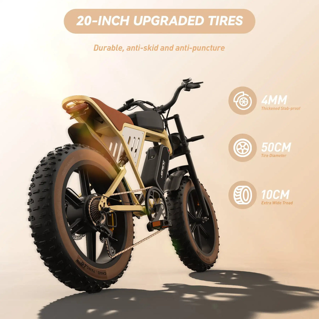 JANSNO X70 Off Road Electric Bike for Adults, 48V 34Ah Dual Battery, 750W Powerful Motor