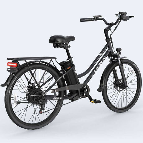 Varun C26 Electric Commuter Bike 250W Rear Hub Motor Integrated Lithium Battery 50KM Range Black-for City Commute