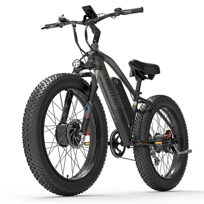 LANKELEIS MG740PLUS Dual-Engine Off-Road Electric Bike 48V Rear Hub Motor Disc Brake System Aluminum Alloy Frame Tube Battery