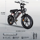 GT20 Electric Bike with 1000W Power 50KM/H Speed 60KM Range 60V Voltage 20 Fat Tires for Thrilling & Lightweight Rides
