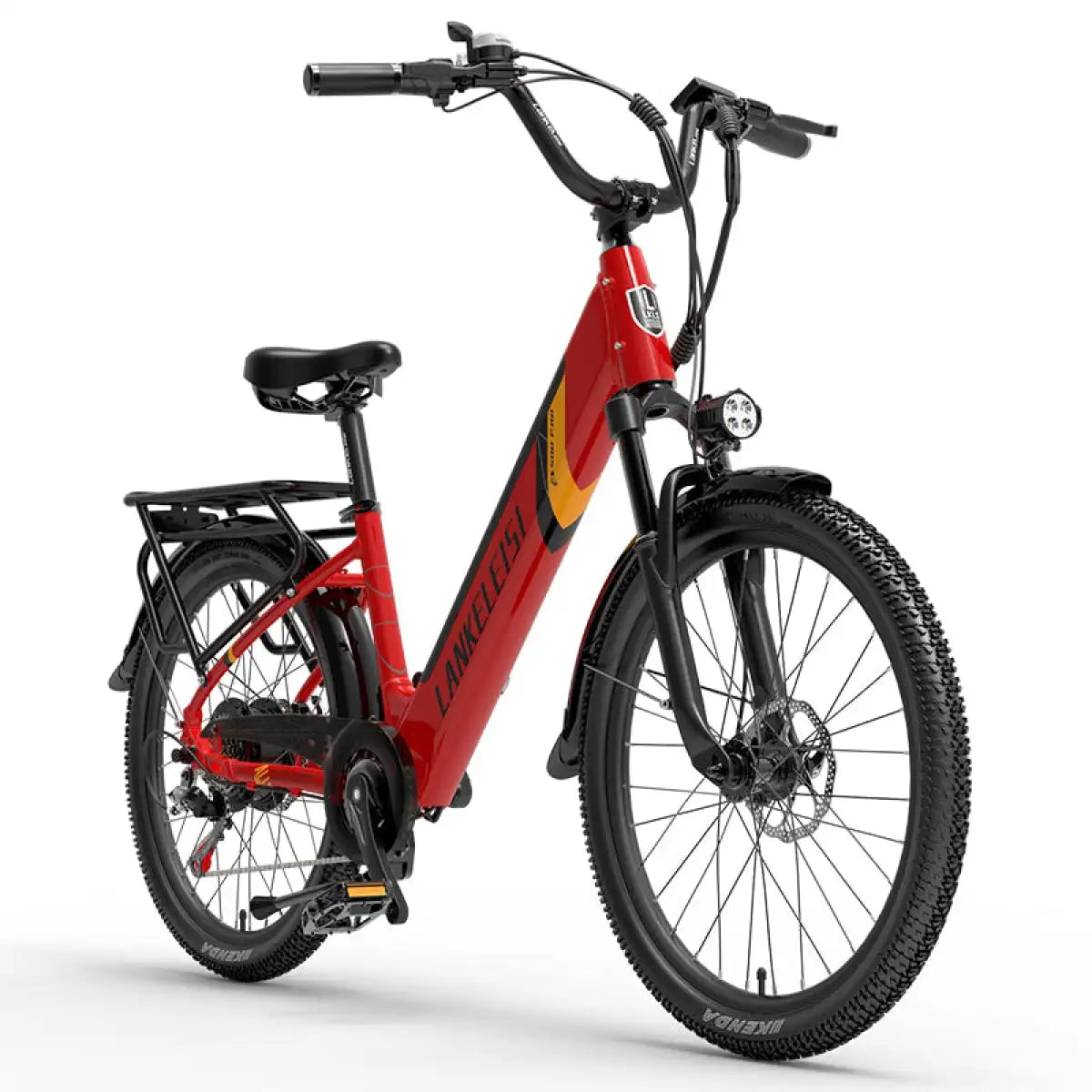 LANKELEISI ES500PRO 2023 Electric Foldable City Bike Adults 7 Speed Shimano Pedal Assisted Accelerator Aluminum Battery