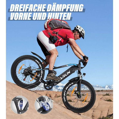 DOTMALL VARUN S26-1 Adult Electric Mountain Bike 250W Motor 48V 16Ah Battery 7-Gang for MTB Adventures