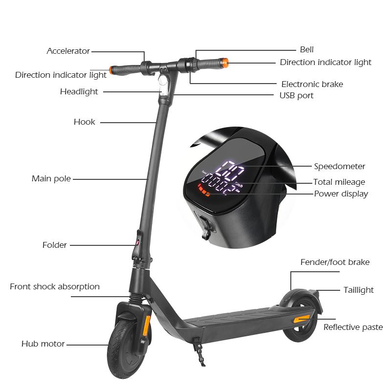 Mankeel MK090 Steed Two-Wheel Electric Scooter 1000W Motor Power 8.5 Inch Tire Front Brake 3-Speed Adjustable 60km Range 120kg