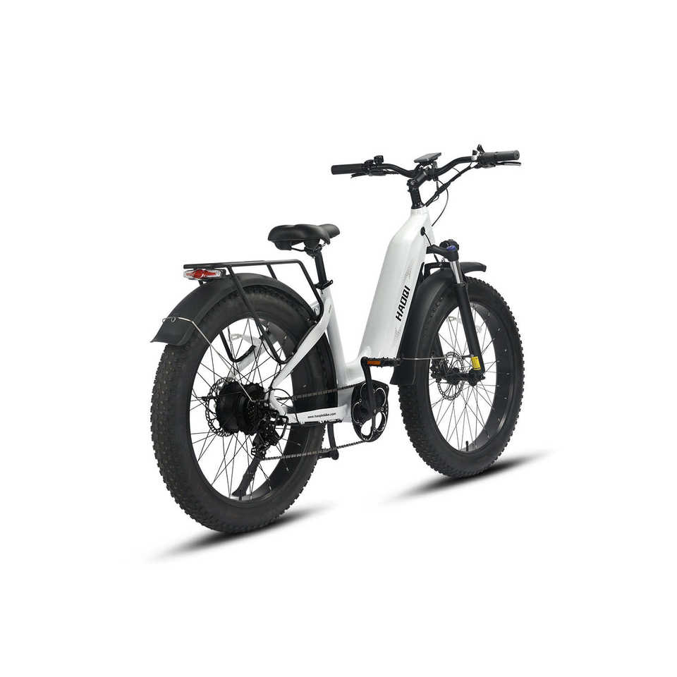 HAOQl All-Terrain White Eagle Electric City Bike Versatile E-Bike