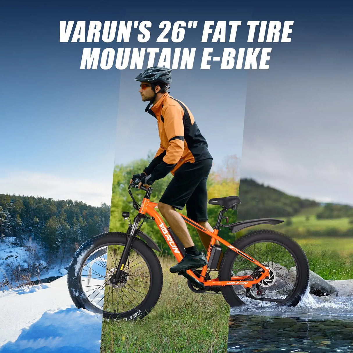 Varun M26 Orbi Electric Fat Tire Bike Orange Dual Motor 2000W Power 60ah Integrated Battery 60km Range Per Charge Single Chain