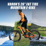 Varun M26 Orbi Electric Fat Tire Bike Orange Dual Motor 2000W Power 60ah Integrated Battery 60km Range Per Charge Single Chain