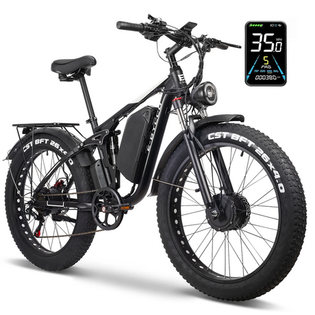 E·Bycco EB7PRO Dual Motor 26'' Electric Bike for Adults 2000W for Peak 3000W 52V 23Ah Power 2000W for Peak 3000W 52V 23Ah Power