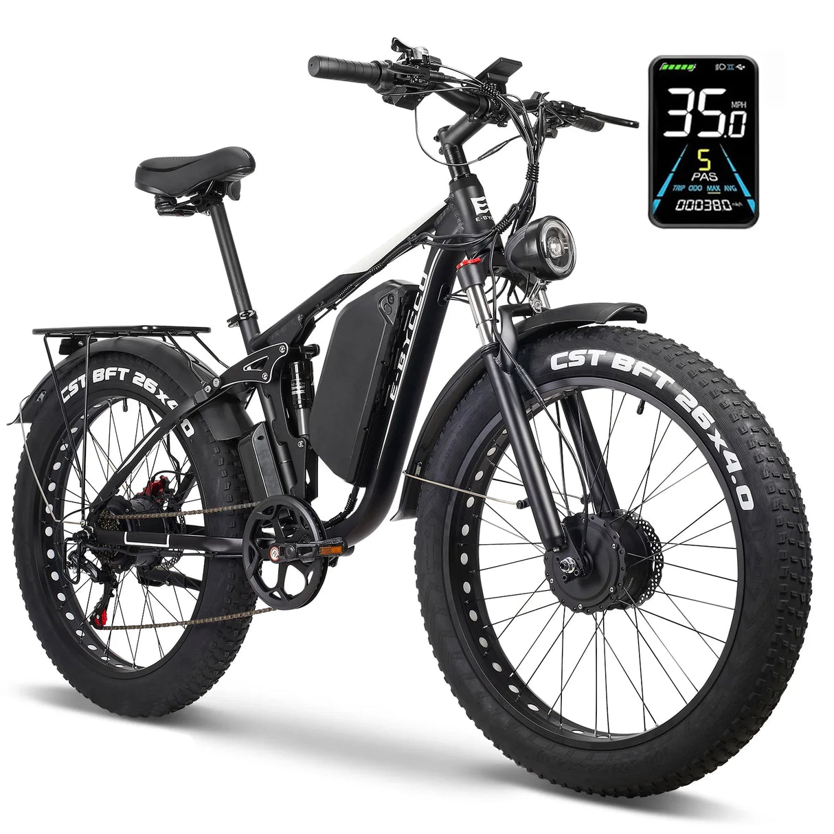 E·Bycco 26'' EB7PRO Dual Motor 2000W Peak 3000W 52V 23Ah Power for Adults Adult Electric Bike