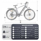 DOTMALL E-Bike Qekud 27.5 Zoll E-Cityrad mit 36V 12,5Ah Lithium-Akku 250W Motor