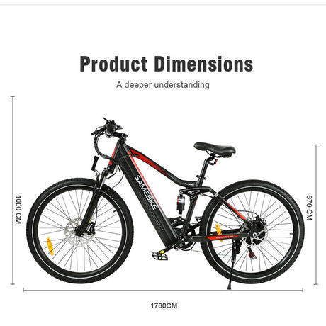 For SAMEBIKE XD26-II Hybrid Electric Bike with 48V 14Ah Lithium Battery 750W Motor 45KM/H Max Speed Hydraulic Brakes