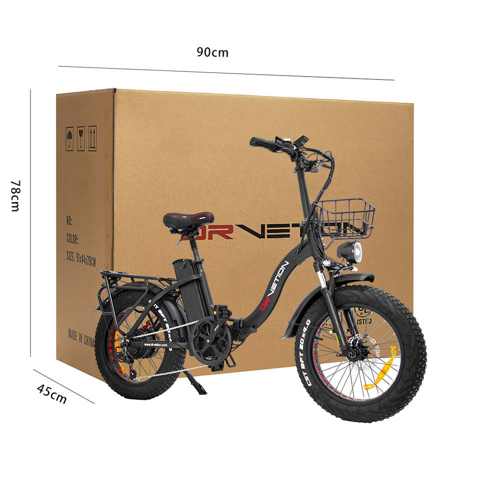DrVetion CT20 Electric Folding Bike 10AH/15AH/20AH 48V 750W up to 45km/h Speed