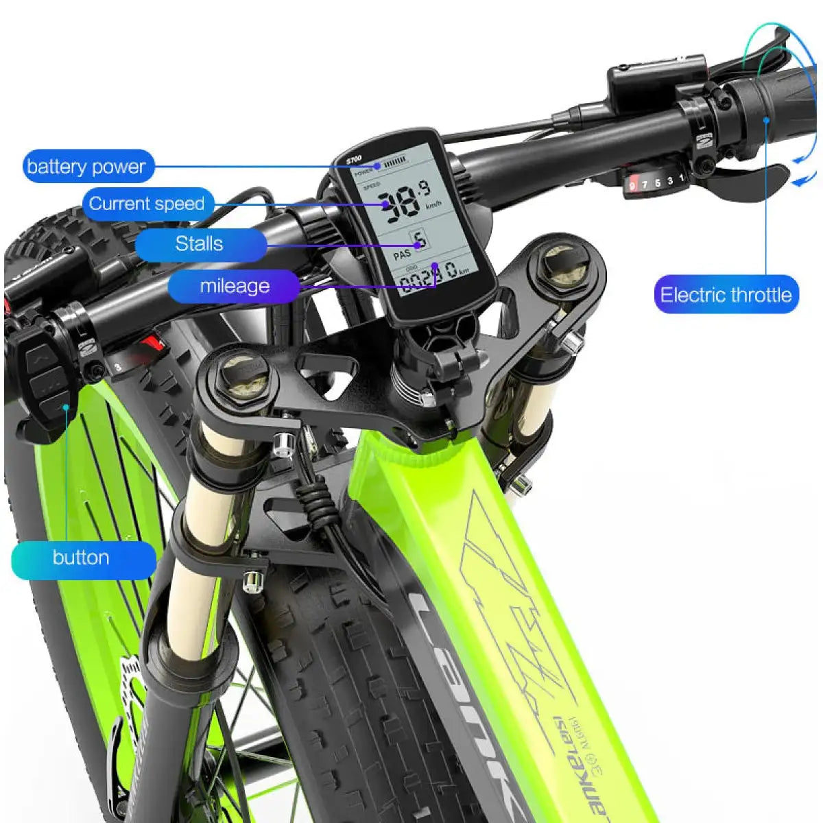 For LANKELEISI XT750 PLUS Pre-Sale Electric Mountain Bike with Big Fork and Fat Tire
