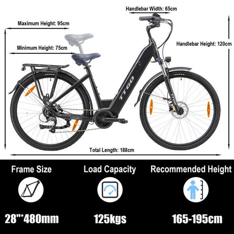 TTGO C7 (ZZ-28ST) Mid-Drive Electric City E-Bike