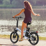 VARUN C20 Blaze Foldable Electric City Bike 350W Motor Power 7 Speeds Integrated 36V/48V Lithium Battery Steel Frame White Color